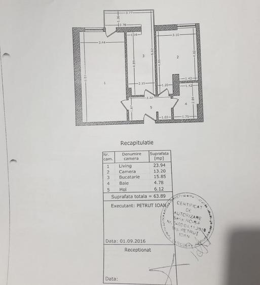 Apartament cu 2 camere decomandat în Lujerului