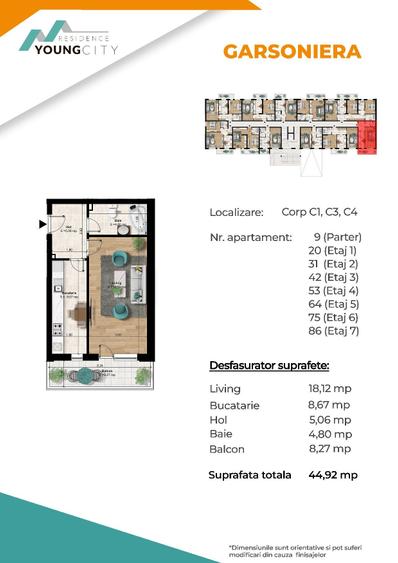 PROMOTIE !! Garsoniera spatioasa 45 mp, Metrou Berceni (5-7min) - 1