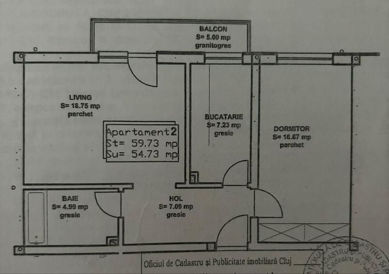 Apartament cu 2 camere decomandat în Florești