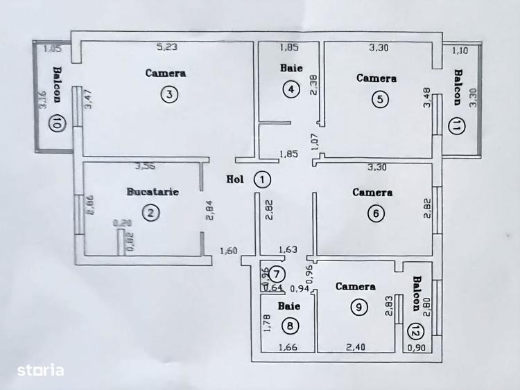 OCAZIE: 4 camere, 2 bai, 3 balcoane, decomandat, etaj intermediar - 7