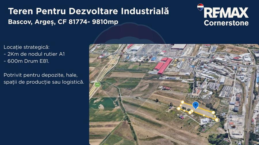 Teren industrial intravilan 9.810 mp – Bascov, acces A1, E81 - 2
