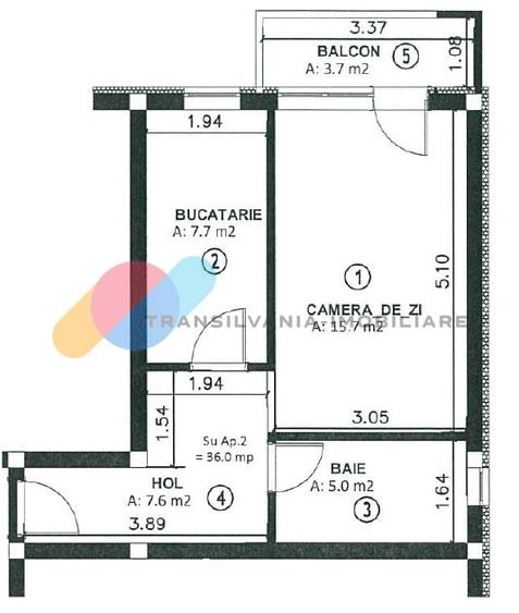 Apartament 36mp, finisat, parcare inclusa-Apahida - 5