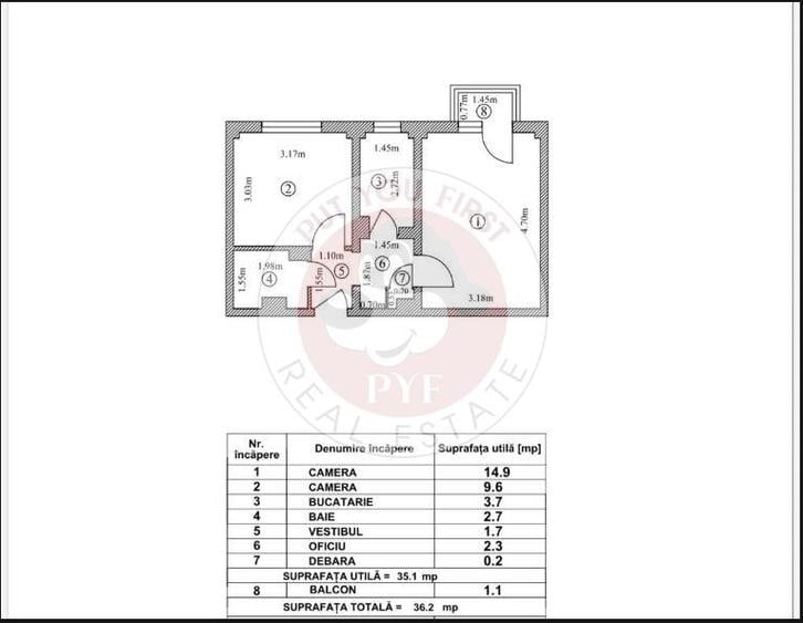 Huedin | 2 camere | 36mp | Decomandat | B11878 - 3