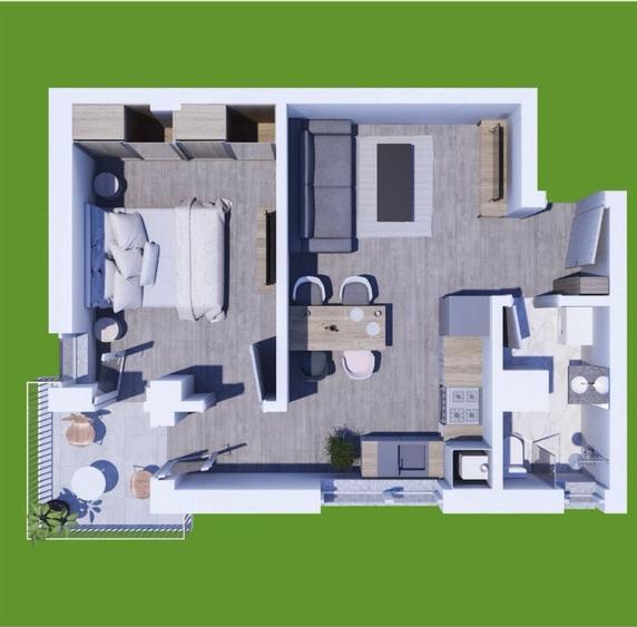 De vanzare apartament 2 camere Otopeni, loc de parcare inclus,incalzire pardoseala - 2