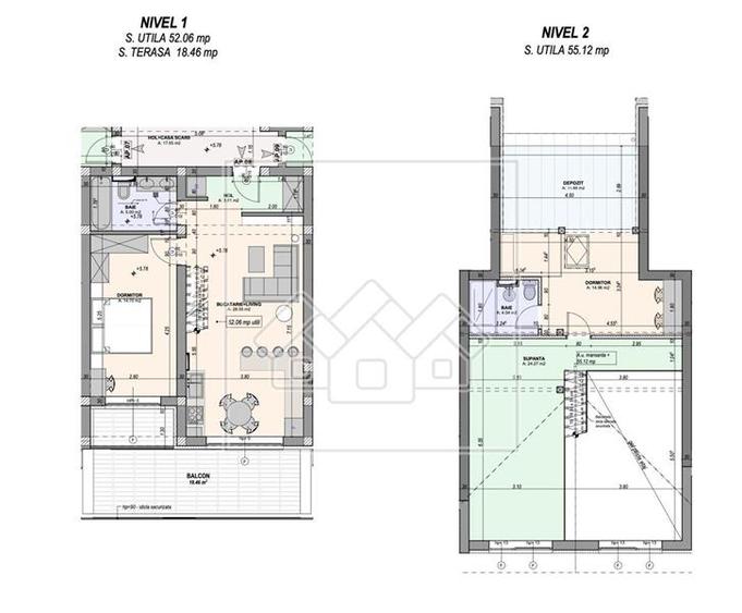 Penthouse cu 3 camere semidecomandat în Exterior Vest