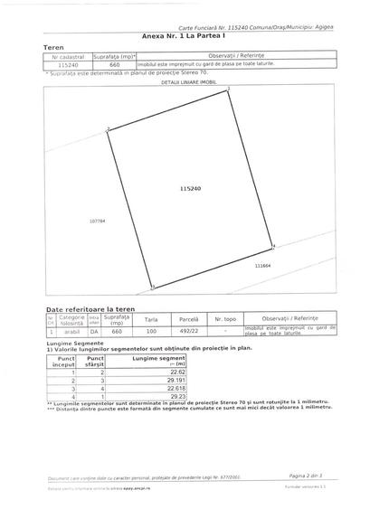 Teren de 660 mp, în Exterior Vest