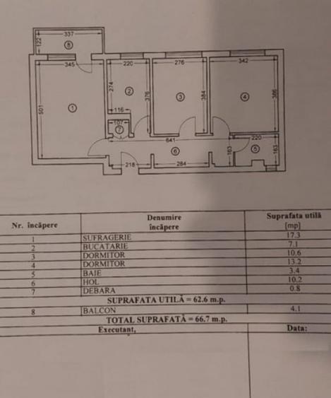 Apartament cu 3 camere decomandat în Tomis Nord