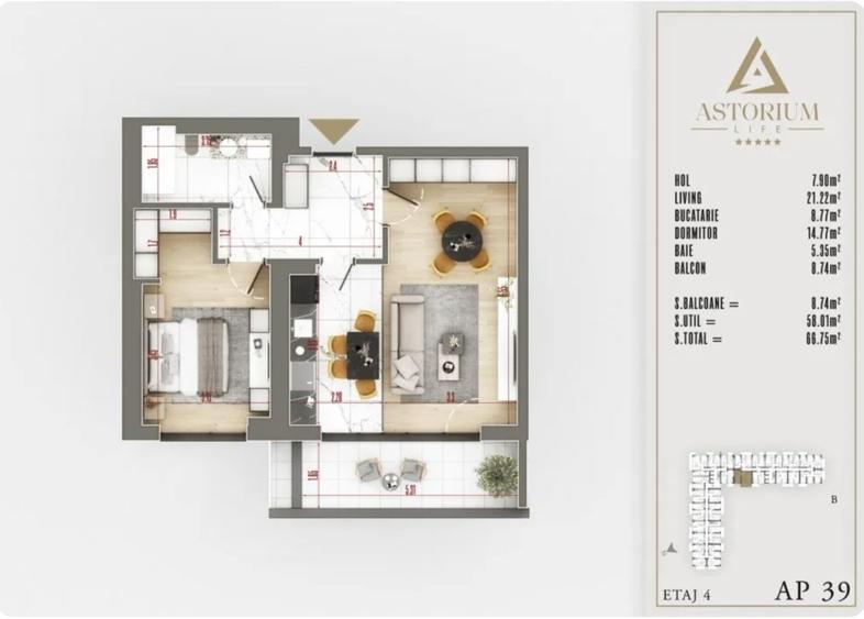 Apartament cu 2 camere decomandat în Theodor Pallady