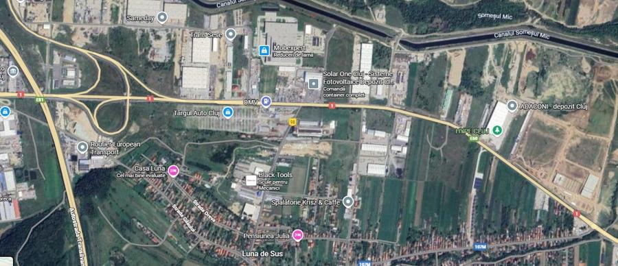 Teren Intravilan, 2100 mp, 50ml front, Zona industriala, Luna de sus - 1