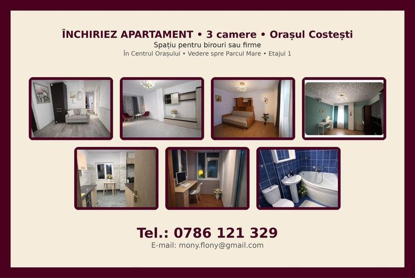 Inchiriez Spatiu Birouri Firma * Apartament 3 camere * Costesti AG - 2