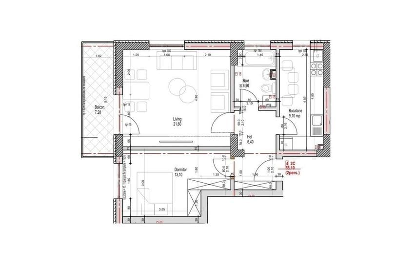 Apartament 2 Camere Decomandat Sector 4 Grand Arena 62.3Mp Apartament 2 Camere Decomandat Sector 4 Grand Arena 62.3Mp