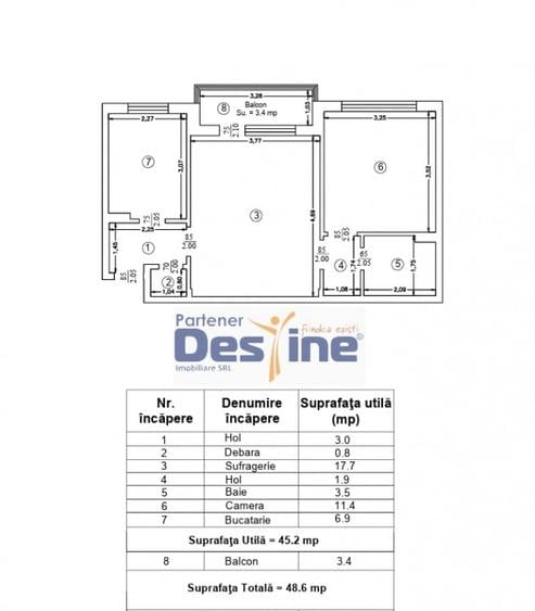 Pascani - Comision Zero% Apartament 2 camere, 49MP, etaj 3/4, ultracentral - 1