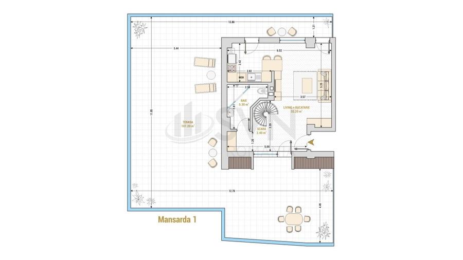REA1021780 Apartament 2 camere duplex Marriot - 19