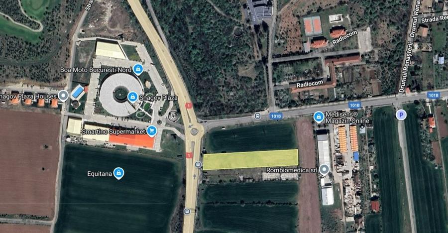 Pret redus! 5000mp intravilan Snagov Plaza,  28 ml - deschidere DN1 - 2