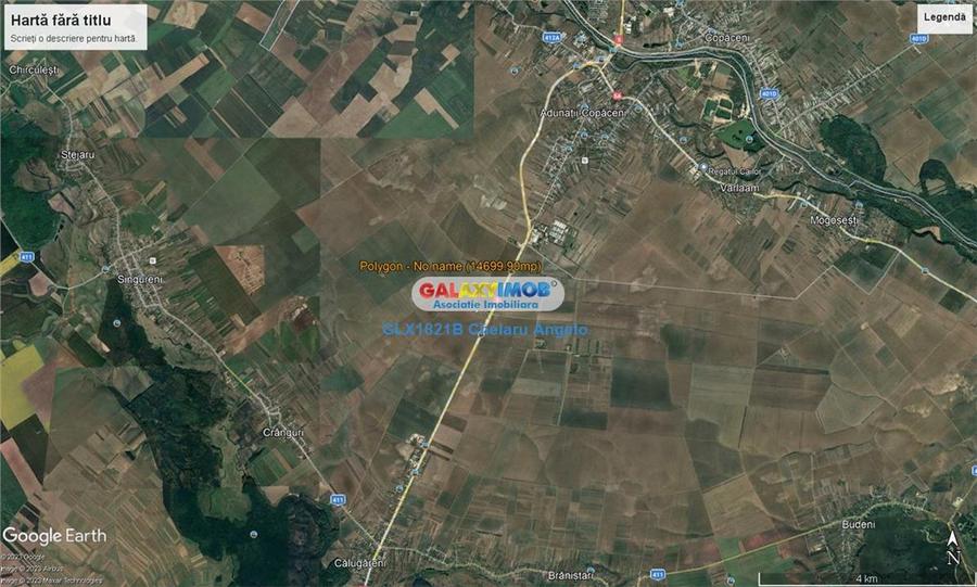 Adunatii Copaceni teren intravilan  14700 mp,deschidere 62m - 1