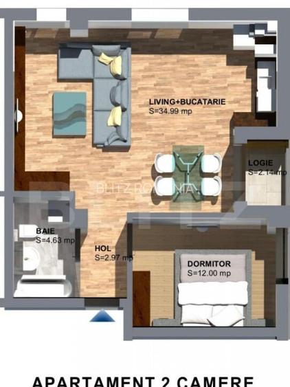 Apartament 2 camere, 55 mp, zona Torontalului