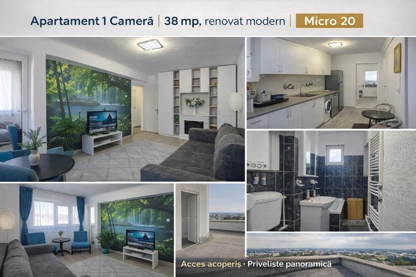 Apartament 1 cameră, 38 mp, design premium, balcon + acces acoperiș, Micro 20 – - 13