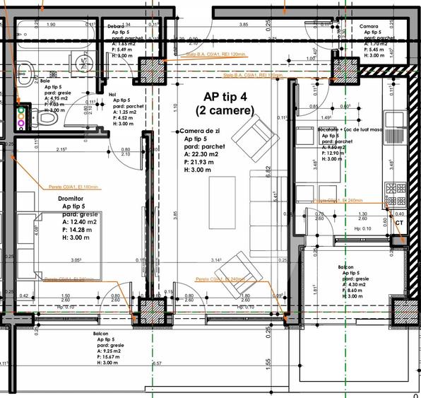 Apartament 79.600 € 2 camere 51mp utili buc separata etaj 1 Sibiu - 2
