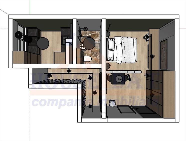 Vanzare garsoniera Mosilor-Carol, complet renovata, ideal investitie - 2