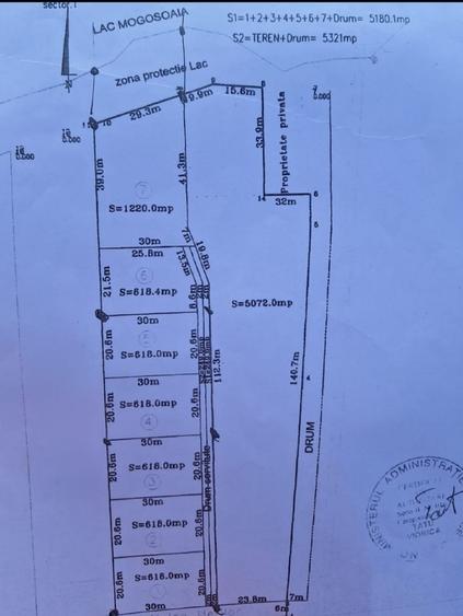 Teren intravilan Mogosoaia- 7 Loturi-Suprafata totala 5180 mp-Deschidere Lac - 7