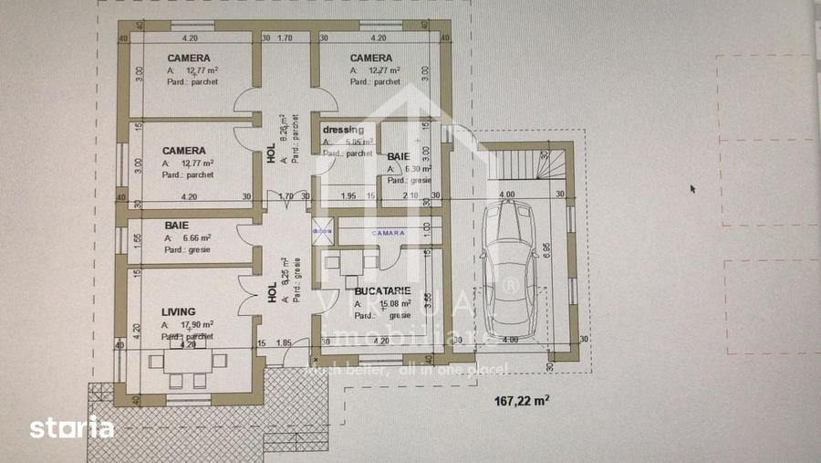 Casă cu 4 camere cu Teren 1000 Mp în Central