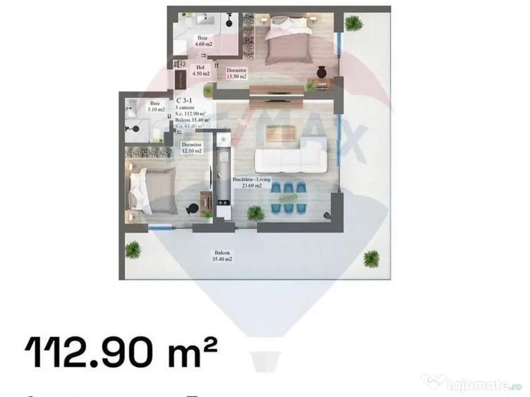 VANZARE Apartament cu 3 camere in zona Pipera Nobel Art A... - 6