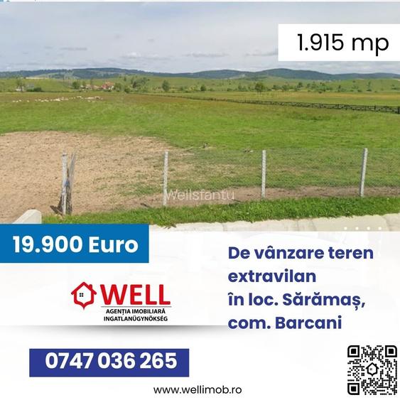De vânzare teren extravilan în loc. Sărămaș, com. Barcani! De vânzare teren extravilan în loc. Sărămaș, com. Barcani!