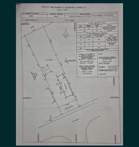 Vand teren in Craiova,cartier Valea Rosie,str.  Rovinari,nr 75. - 1
