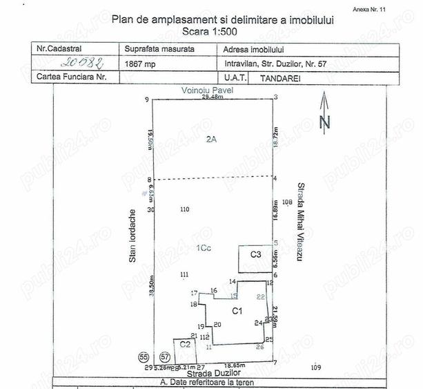 Casă cu 10 camere cu Teren 2000 Mp în Țăndărei