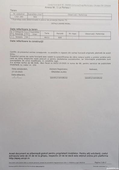 Teren de 1750 mp, în Voiniceni