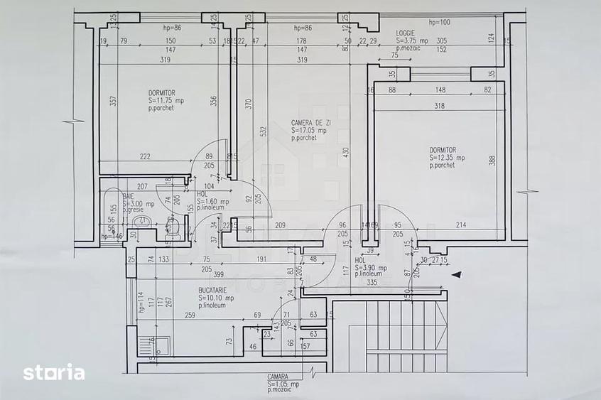 Apartament cu 3 camere decomandat în Scriitorilor