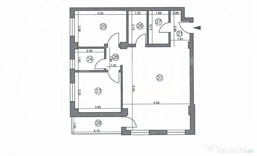 Apartament cu 3 camere decomandat în Obcini