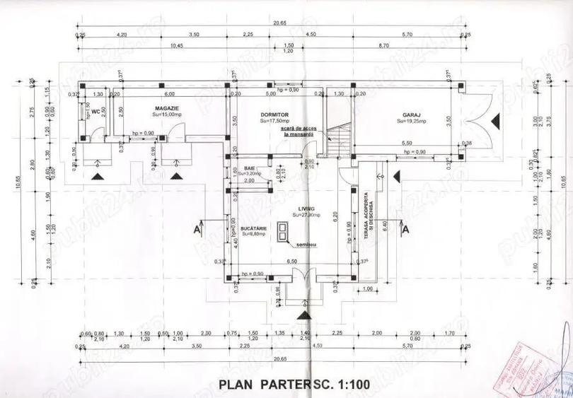 Casa la rosu cu 1000 mp teren in com Munteni, parter ?i mansarda - 2