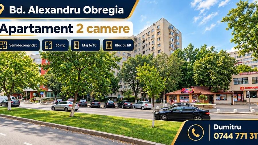 Apartament cu 2 camere semidecomandat în Berceni