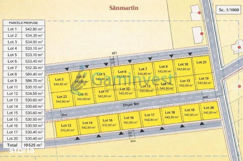 Teren de 530 mp, în Sânmartin