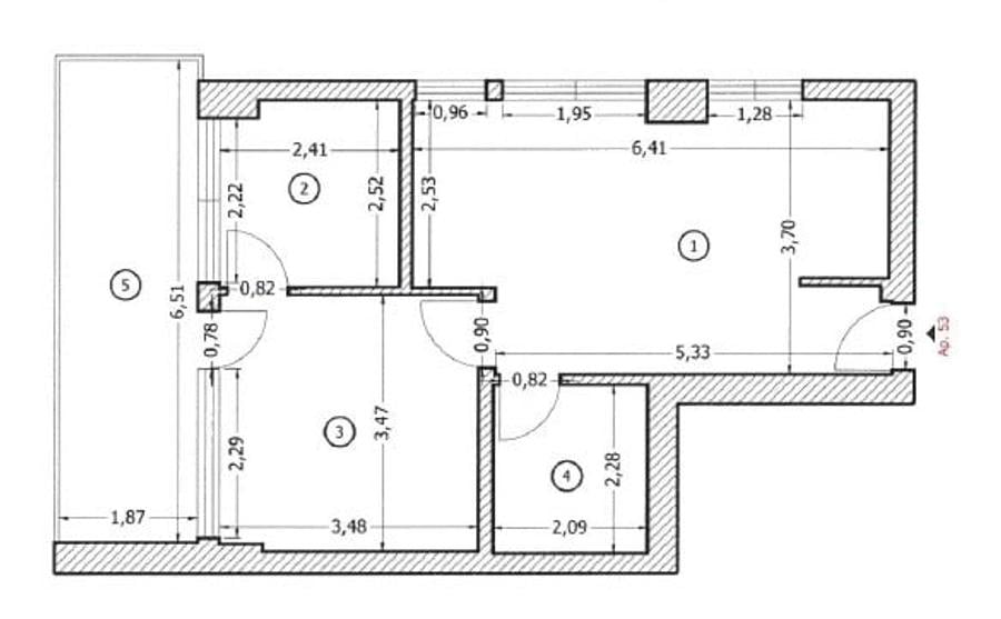 Apartament cu 2 camere semidecomandat, mobilat în Central