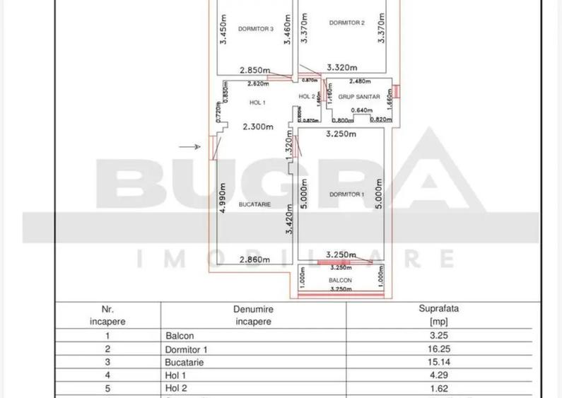 Apartament 3 camere decomandate, 62 mp, Piata Zorilor - 8