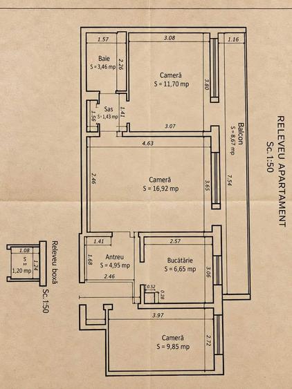 Apartament cu 3 camere decomandat în Gării