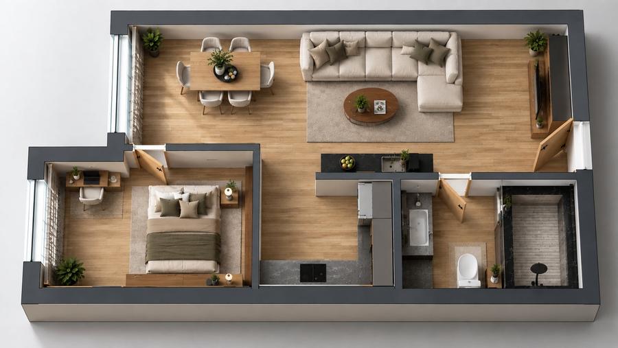 Apartament cu 2 camere în Periferie
