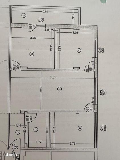 Apartament cu 3 camere în Central