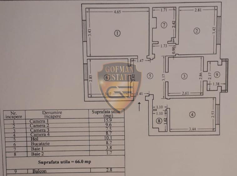 Apartament cu 4 camere decomandat, mobilat în Inel II
