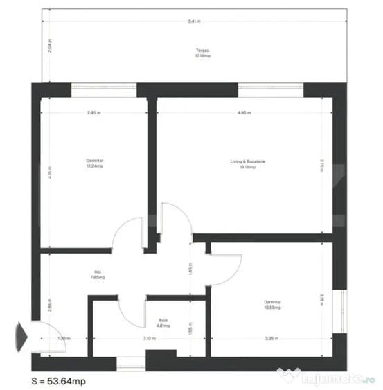 Apartament cu 3 camere semidecomandat în Ghirodei