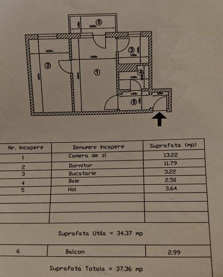 Apartament cu 2 camere semidecomandat în Trivale