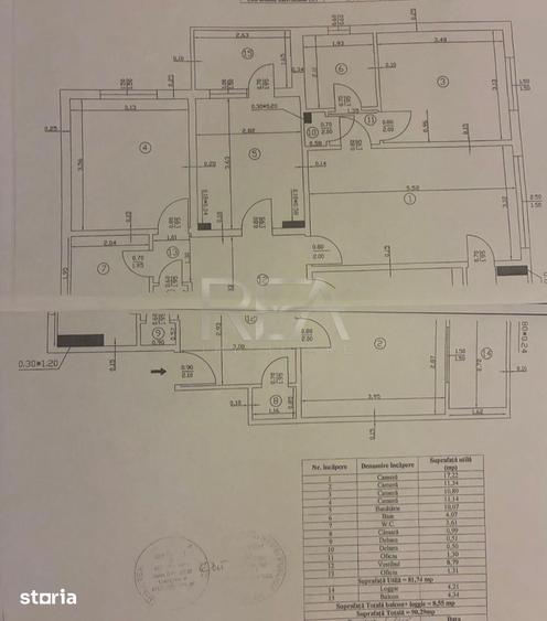 Apartament cu 4 camere semidecomandat, mobilat în Militari