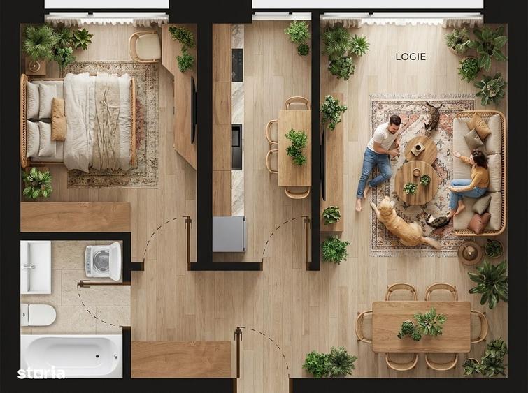Apartament cu 2 camere în Chiajna