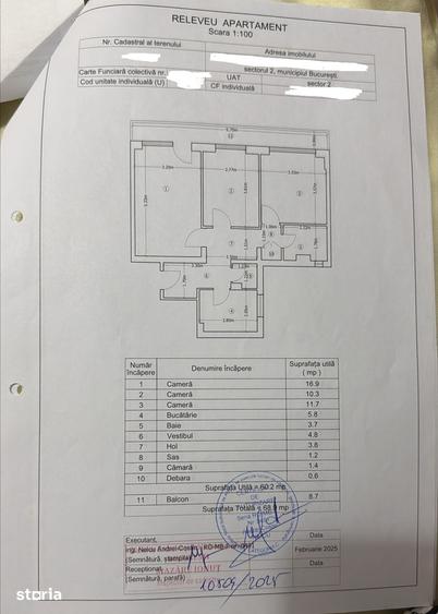 Apartament cu 3 camere decomandat în Tei