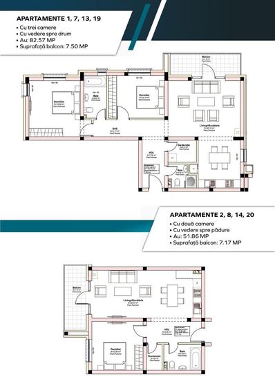 Apartament cu 2 camere decomandat în Livezeni