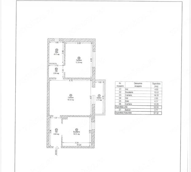 Apartament cu 2 camere semidecomandat în Girocului