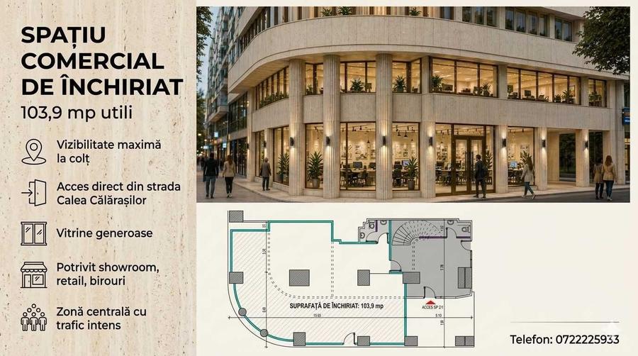 Spațiu comercial, de 104 mp, în Central