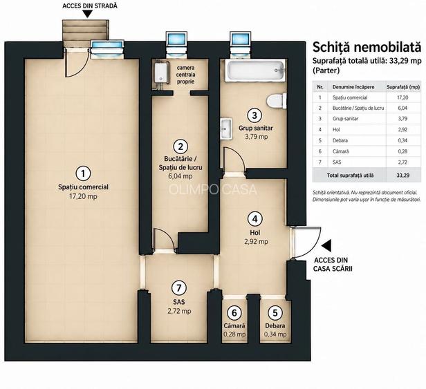 Spatiu comercial 33 mp | Acces stradal | Crangasi